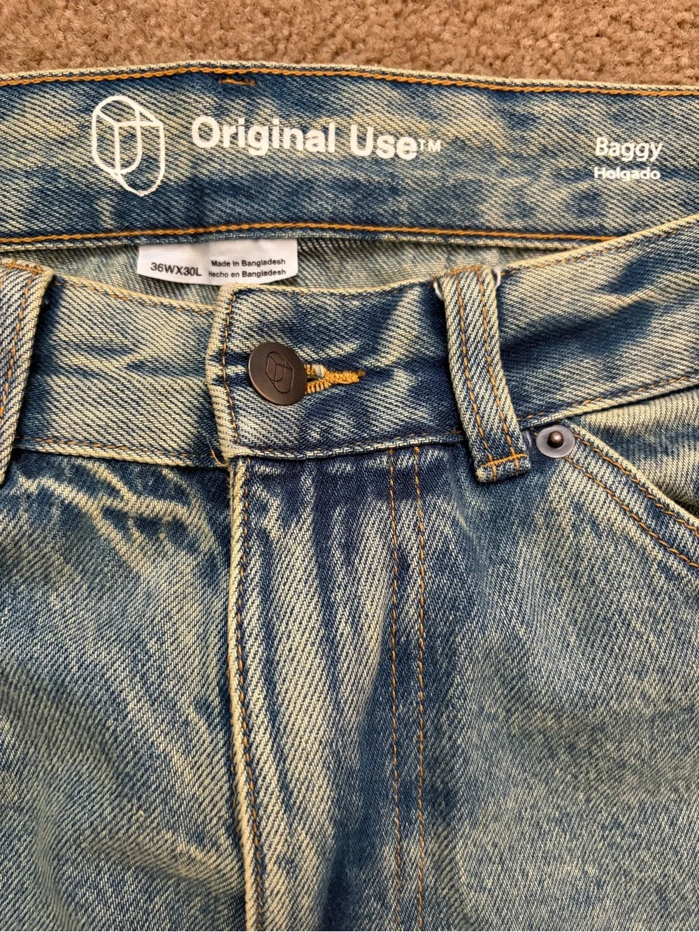 Original Use Light Blue Relaxed Straight Jeans